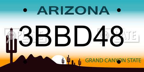 3BBD48 Arizona License Plate