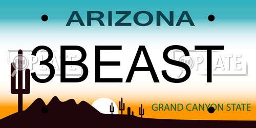 3BEAST Arizona License Plate