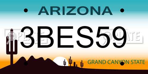 3BES59 Arizona License Plate