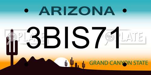 3BIS71 Arizona License Plate