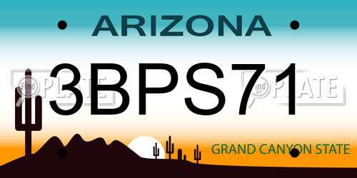 3BPS71 Arizona License Plate