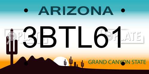 3BTL61 Arizona License Plate