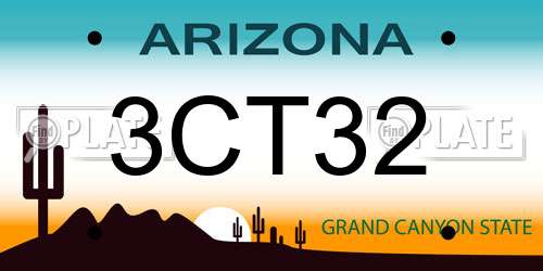 3CT32 Arizona License Plate