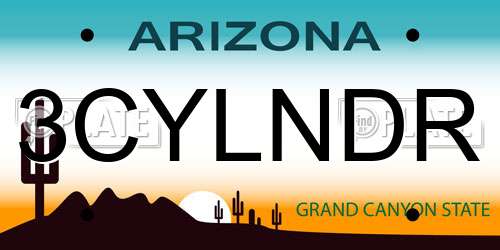 3CYLNDR Arizona License Plate