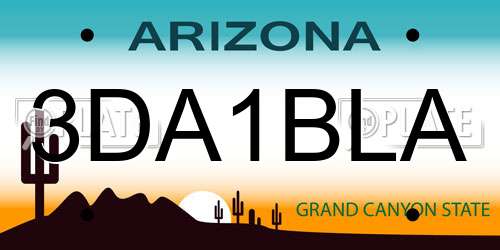 3DA1BLA Arizona License Plate