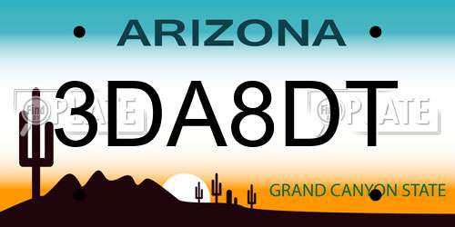 3DA8DT Arizona License Plate