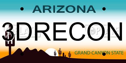 3DRECON Arizona License Plate