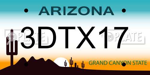 3DTX17 Arizona License Plate