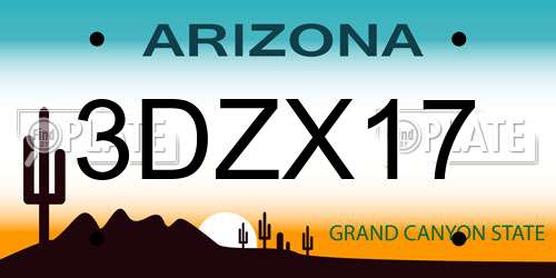 3DZX17 Arizona License Plate