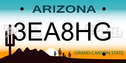 3EA8HG Arizona License Plate