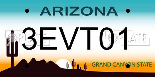 3EVT01 Arizona License Plate