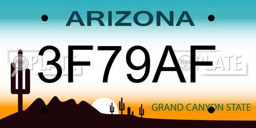 3F79AF Arizona License Plate