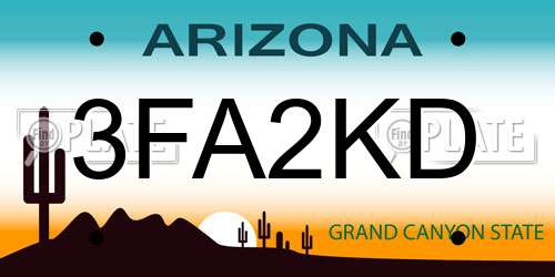 3FA2KD Arizona License Plate