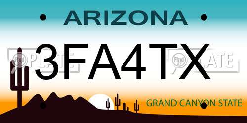 3FA4TX Arizona License Plate