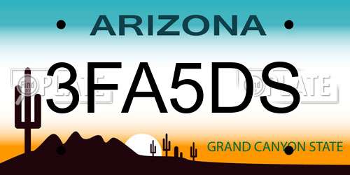 3FA5DS Arizona License Plate