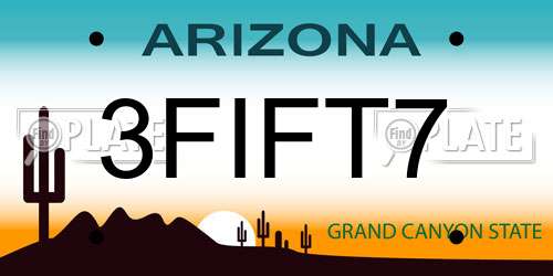 3FIFT7 Arizona License Plate