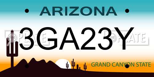 3GA23Y Arizona License Plate
