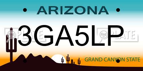 3GA5LP Arizona License Plate