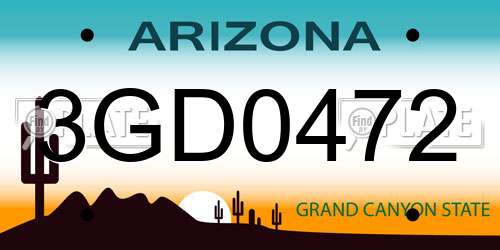 3GD0472 Arizona License Plate