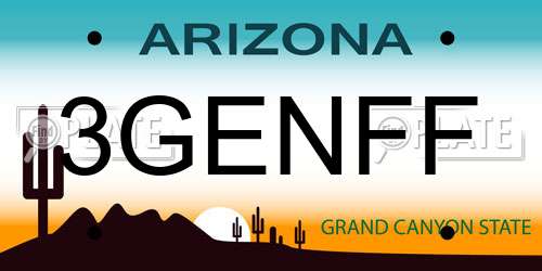 3GENFF Arizona License Plate