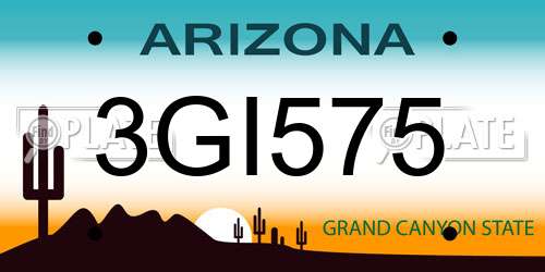 3GI575 Arizona License Plate