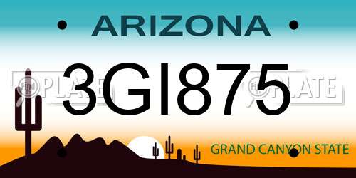 3GI875 Arizona License Plate