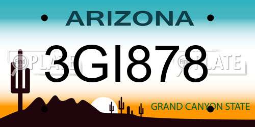 3GI878 Arizona License Plate