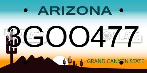 3GOO477 Arizona License Plate