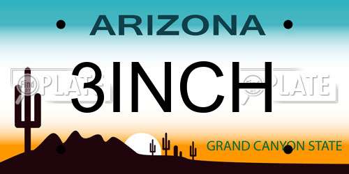 3INCH Arizona License Plate