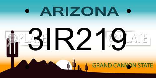 3IR219 Arizona License Plate