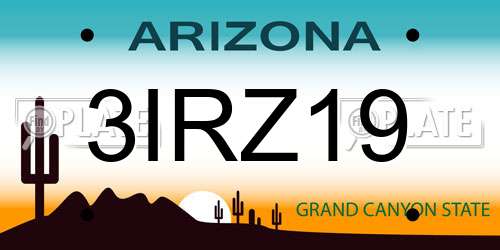 3IRZ19 Arizona License Plate