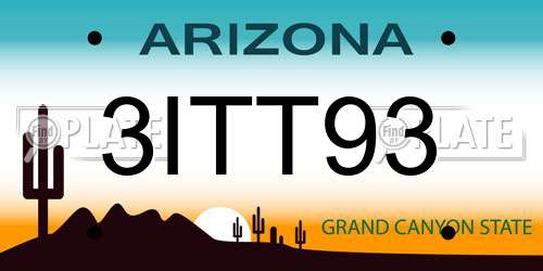 3ITT93 Arizona License Plate