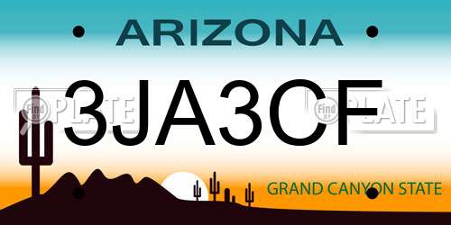 3JA3CF Arizona License Plate