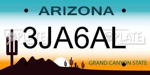 3JA6AL Arizona License Plate