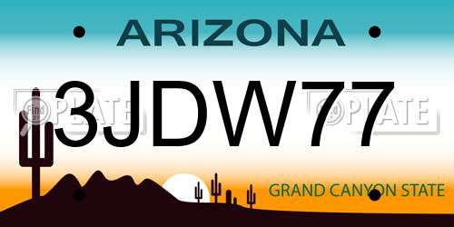 3JDW77 Arizona License Plate