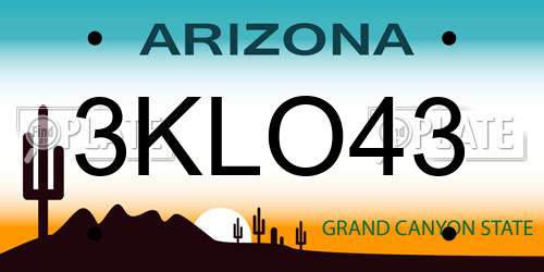 3KLO43 Arizona License Plate