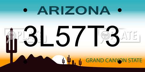 3L57T3 Arizona License Plate