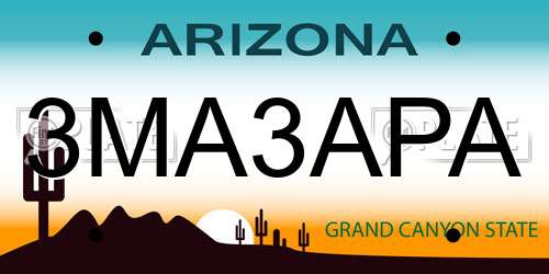 3MA3APA Arizona License Plate