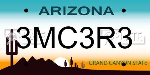 3MC3R3 Arizona License Plate