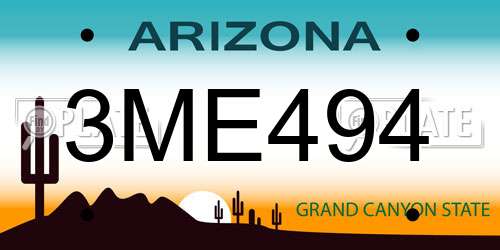 3ME494 Arizona License Plate