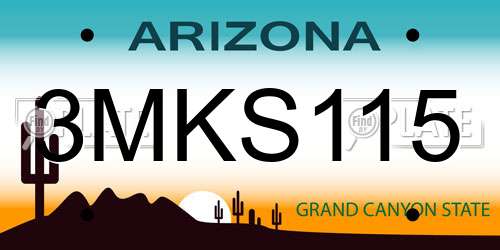 3MKS115 Arizona License Plate