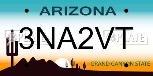 3NA2VT Arizona License Plate