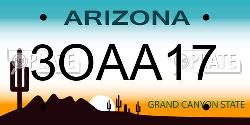 3OAA17 Arizona License Plate