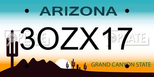 3OZX17 Arizona License Plate