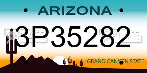 3P35282 Arizona License Plate