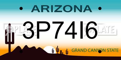 3P74I6 Arizona License Plate