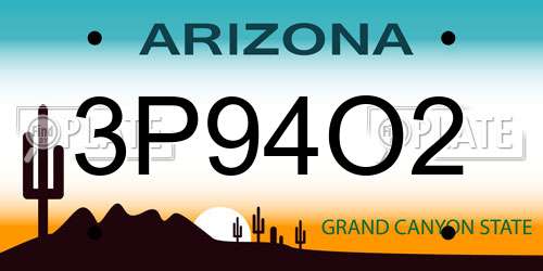 3P94O2 Arizona License Plate