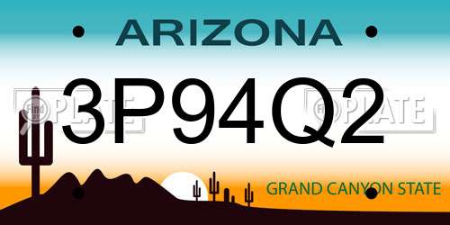 3P94Q2 Arizona License Plate