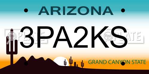 3PA2KS Arizona License Plate