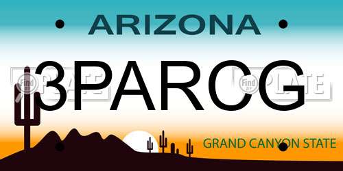 3PARCG Arizona License Plate